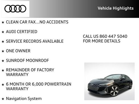 Certified 2025 Audi A5 2.0T Premium w/ Convenience Package AWD/4WD image 8