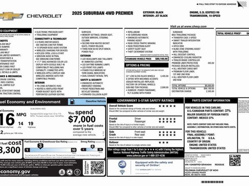 New 2025 Chevrolet Suburban Premier w/ Sun And Tow Package image 4