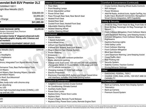 Used 2022 Chevrolet Bolt EUV Premier w/ Sun & Sound Package image 8