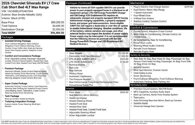 Used 2026 Chevrolet Silverado EV LT AWD/4WD image 2