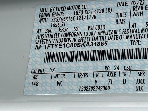 New 2025 Ford Transit 150 148 Medium Roof w/ Load Area Protection Package image 38