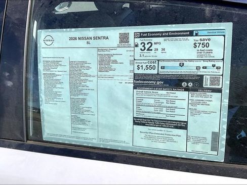 New 2026 Nissan Sentra SL w/ Floor Mat Package FWD image 13