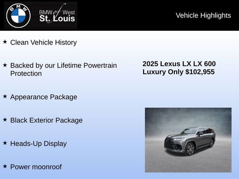 Used 2025 Lexus LX 600 4WD w/ Appearance Package image 8