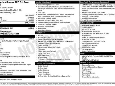 Used 2023 Toyota 4Runner TRD Off-Road Premium w/ Moonroof Package image 7