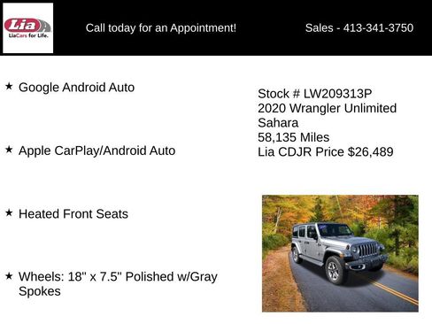 Used 2020 Jeep Wrangler Unlimited Sahara w/ Cold Weather Group AWD/4WD image 11