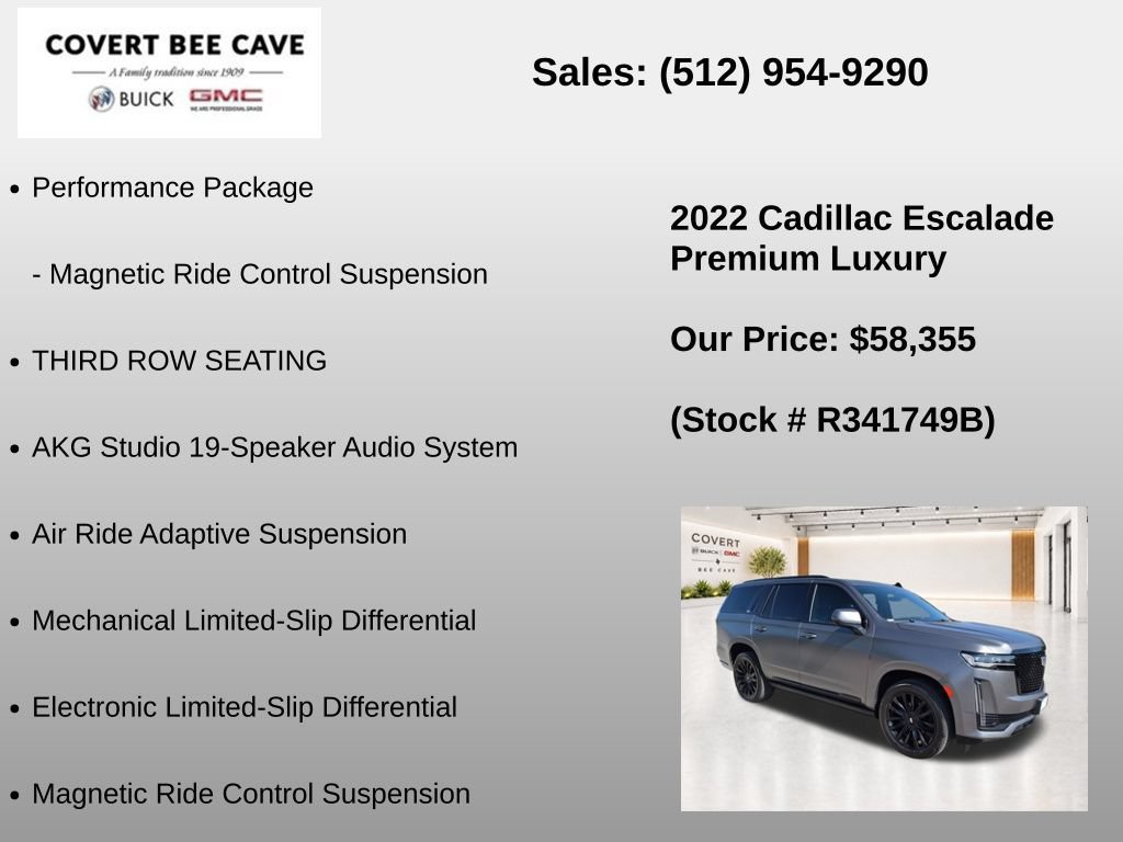 Used 2022 Cadillac Escalade Premium Luxury w/ Performance Package RWD image 31