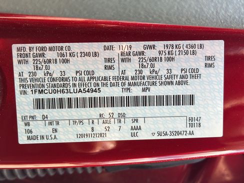 Used 2020 Ford Escape SEL FWD image 39