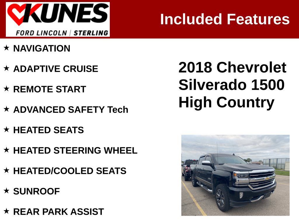 Used 2018 Chevrolet Silverado 1500 High Country AWD/4WD image 2