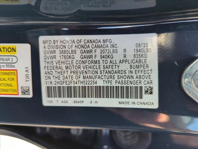 Certified 2026 Honda Civic Sport image 23