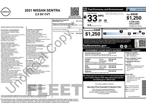 Used 2021 Nissan Sentra SV FWD image 2