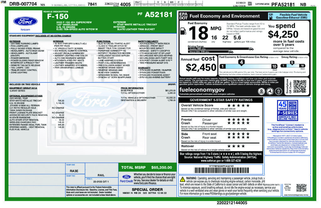 Used 2023 Ford F150 Lariat AWD/4WD image 1