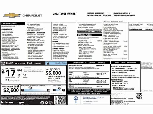 Used 2023 Chevrolet Tahoe RST w/ Luxury Package image 2