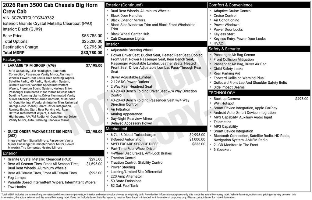 New 2026 RAM 3500 Big Horn w/ Laramie Trim Package AWD/4WD image 32