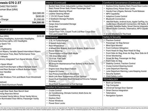 Used 2025 Genesis G70 2.5T image 2