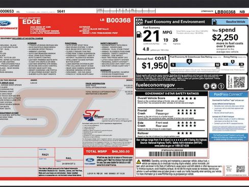 Used 2020 Ford Edge ST w/ Equipment Group 401A AWD/4WD image 2