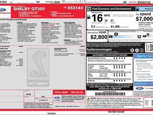 Used 2019 Ford Mustang Shelby GT350 w/ Technology Package image 4