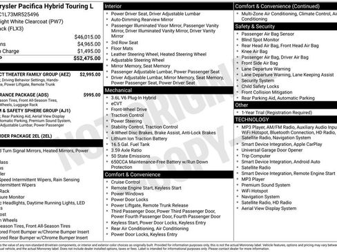 Used 2021 Chrysler Pacifica Touring-L w/ Uconnect Theater Family Group FWD image 5