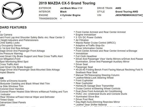 Used 2019 MAZDA CX-5 Grand Touring AWD/4WD image 16