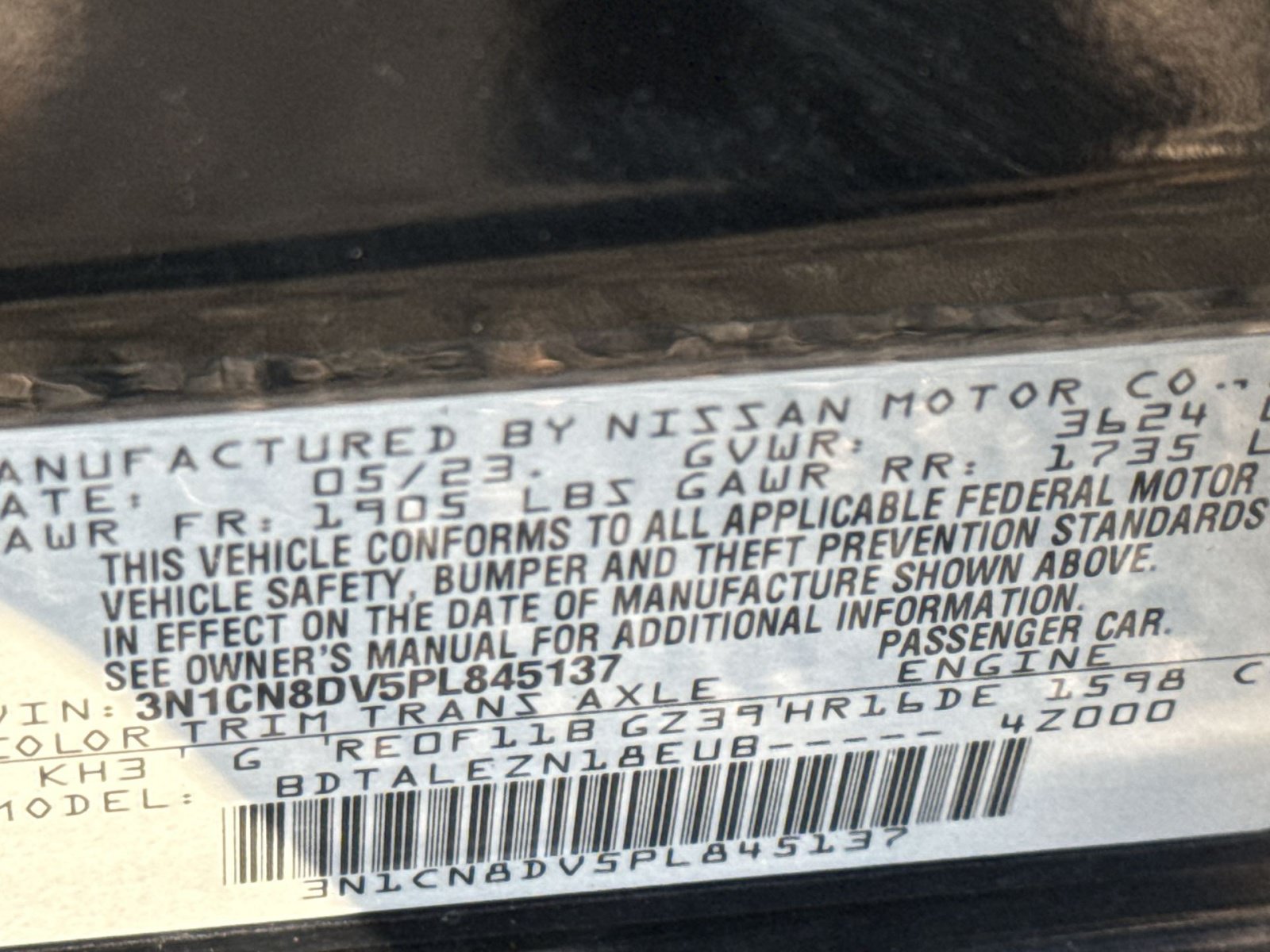Used 2023 Nissan Versa S w/ Trunk Package FWD image 29