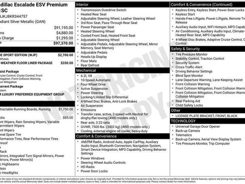 Used 2019 Cadillac Escalade ESV Premium Luxury w/ Escalade Sport Edition AWD/4WD image 26