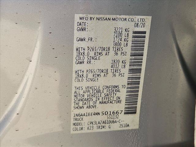 Used 2021 Nissan Titan S w/ S Utility Package RWD image 17