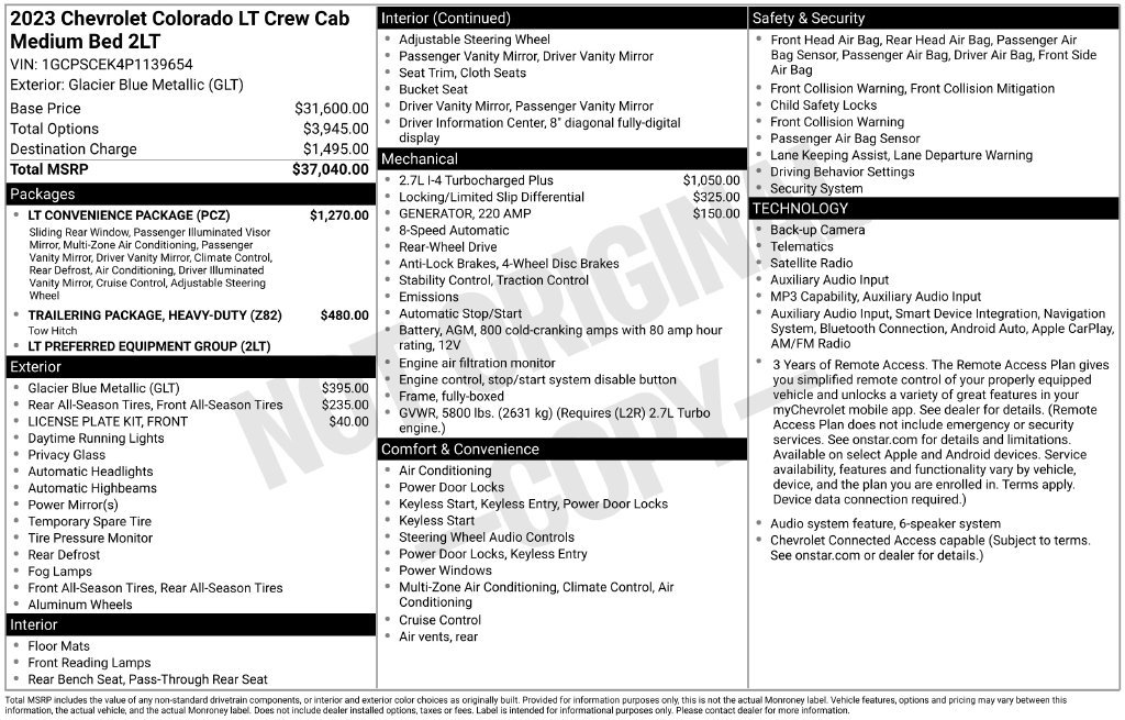 Certified 2023 Chevrolet Colorado LT w/ LT Convenience Package RWD image 32