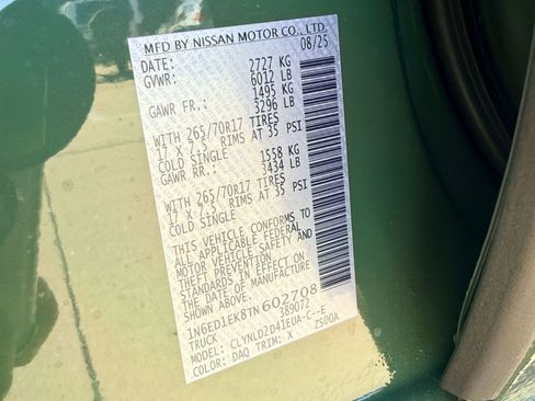 New 2026 Nissan Frontier PRO-4X w/ Pro-4x Convenience Package image 20