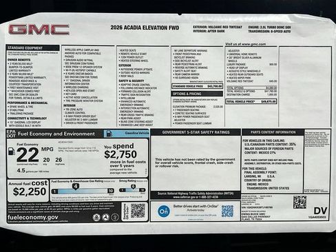 New 2026 GMC Acadia Elevation w/ Elevation Premium Package image 21