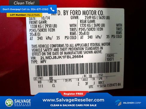 Used 2015 Lincoln MKX AWD w/ Equipment Group 102A image 17