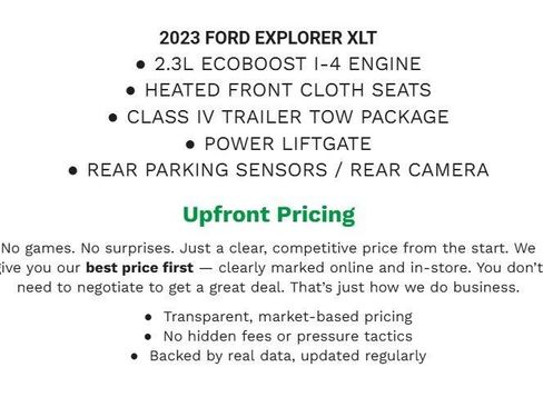 Certified 2023 Ford Explorer XLT w/ Class IV Trailer Tow Package image 2