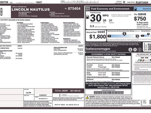 Used 2024 Lincoln Nautilus Reserve w/ Equipment Group 203A AWD/4WD image 31