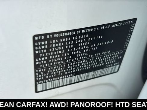 Used 2022 Volkswagen Tiguan SE w/ Panoramic Sunroof Package AWD/4WD image 34