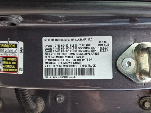 Used 2019 Honda Ridgeline RTL-T image 27