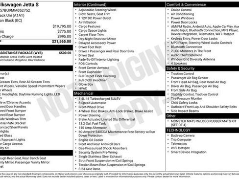 Used 2021 Volkswagen Jetta S w/ Driver Assistance Package FWD image 23
