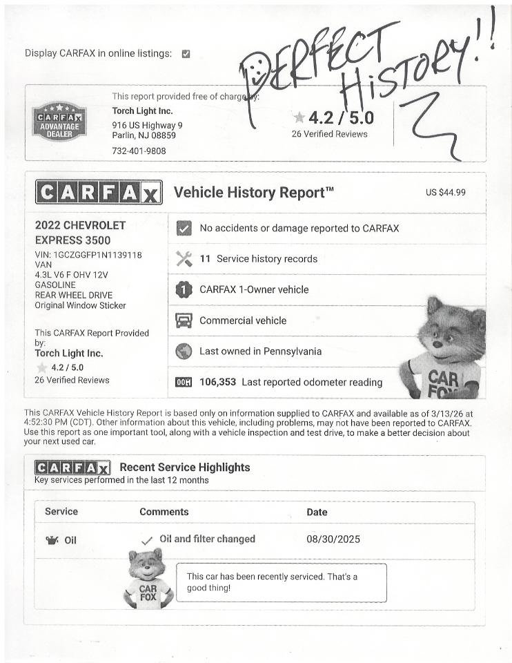 Used 2022 Chevrolet Express 3500 w/ Driver Convenience Package RWD image 21