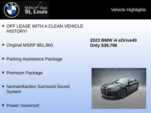 Used 2023 BMW i4 eDrive40 w/ Premium Package RWD image 8