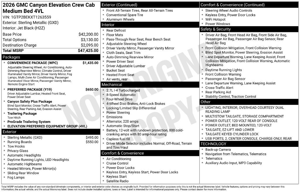 New 2026 GMC Canyon Elevation w/ Convenience Package AWD/4WD image 5
