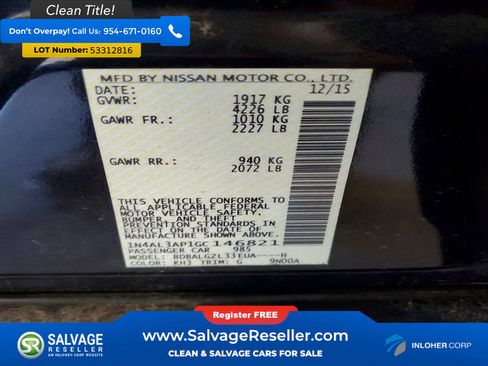 Used 2016 Nissan Altima 2.5 S w/ Power Driver Seat Package FWD image 16