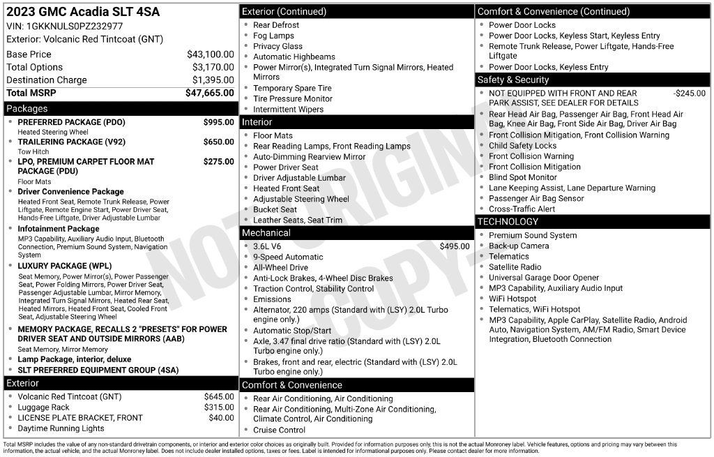 Used 2023 GMC Acadia SLT w/ Preferred Package AWD/4WD image 5