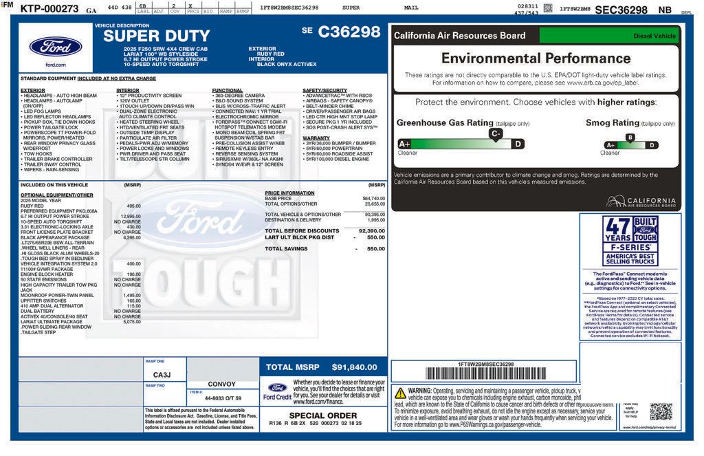 New 2025 Ford F250 Lariat w/ Lariat Ultimate Package AWD/4WD image 7