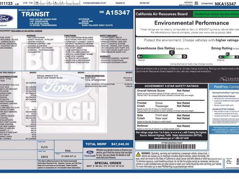 Used 2022 Ford Transit 250 148 High Roof Extended w/ Parcel Delivery Package RWD image 15