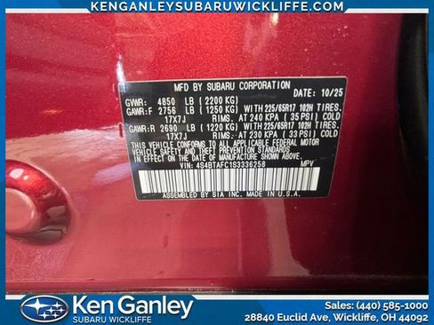 Certified 2025 Subaru Outback Premium AWD/4WD image 28