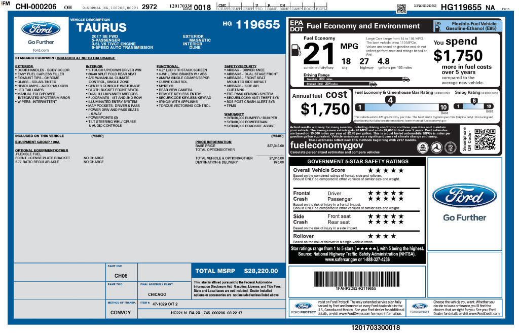 Used 2017 Ford Taurus SE FWD image 9