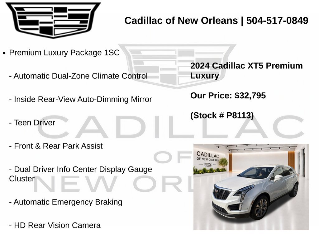 Used 2024 Cadillac XT5 Premium Luxury w/ Technology Package FWD image 7