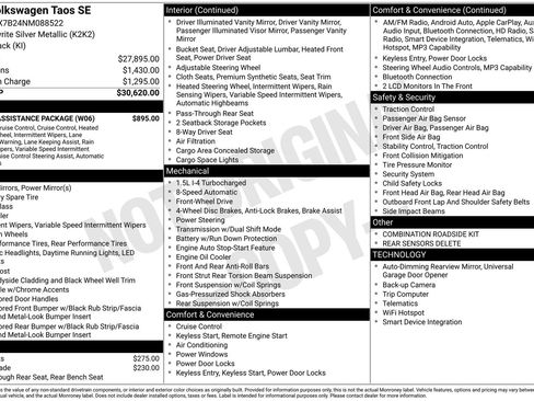 Used 2022 Volkswagen Taos SE w/ Driver Assistance Package FWD image 37