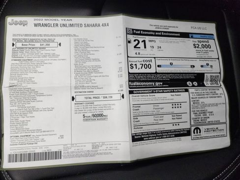 Used 2022 Jeep Wrangler Unlimited Sahara w/ LED Lighting Group image 49