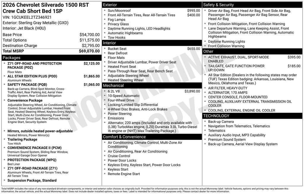 New 2026 Chevrolet Silverado 1500 RST AWD/4WD image 91