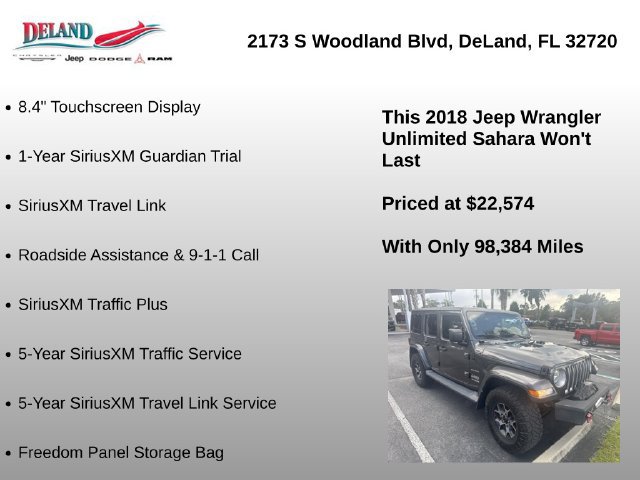 Used 2018 Jeep Wrangler Unlimited Sahara AWD/4WD image 8