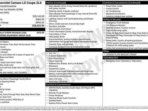 Used 2015 Chevrolet Camaro LS w/ Black Rally Stripe Package image 2