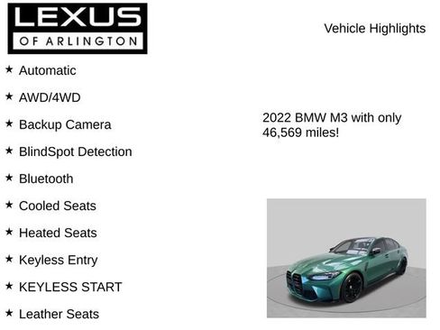 Used 2022 BMW M3 Competition w/ Executive Package AWD/4WD image 8